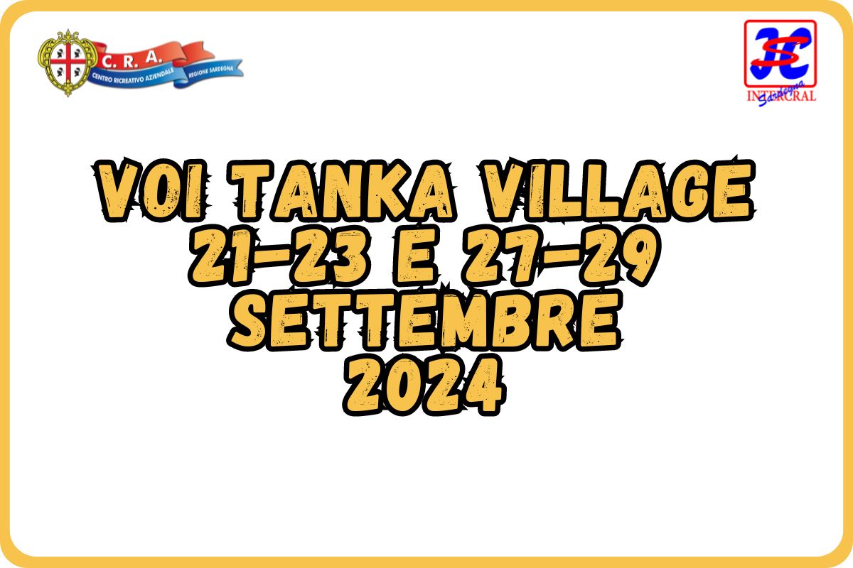 VOI TANKA VILLAGE – 21/23 & 27/29 SETTEMBRE 2024